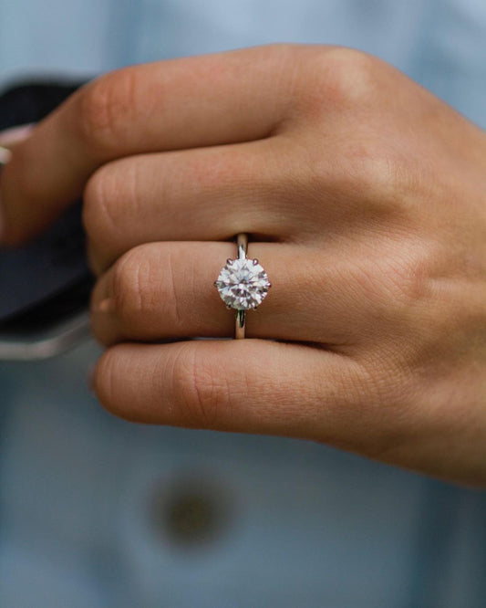 2.10 CT Rose Round Solitaire Moissanite Engagement Ring - farrellouise