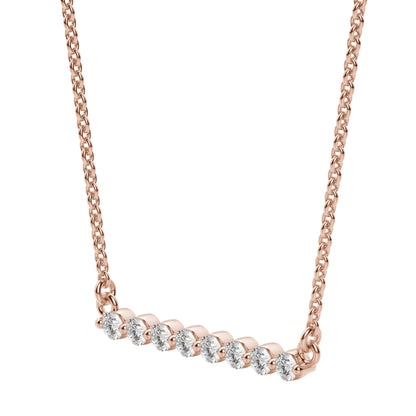 0.24 CT Round Moissanite Diamond Bar Style Necklace - farrellouise