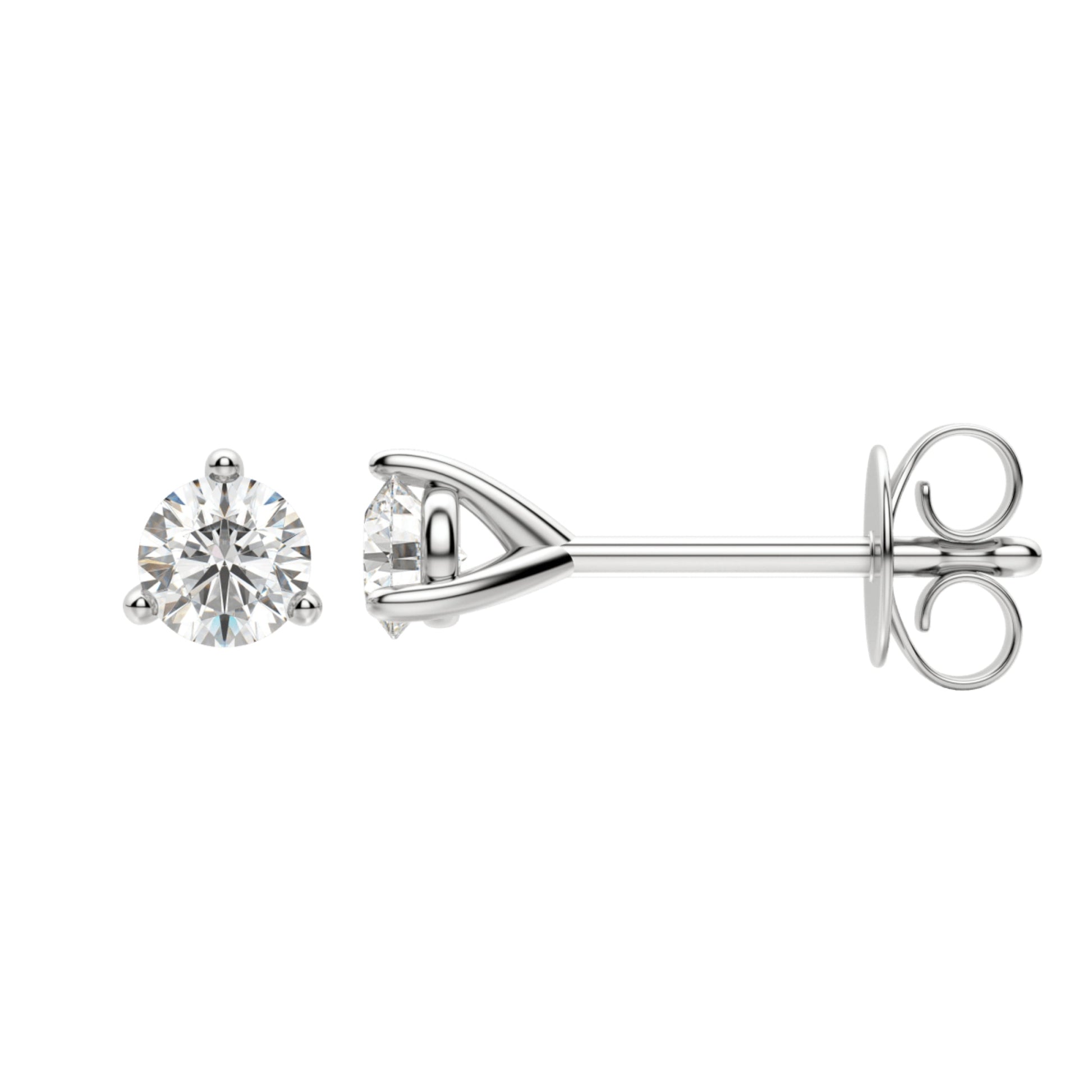 0.50 TCW-1.0 TCW Round Cut Moissanite Solitaire Stud Earrings - farrellouise