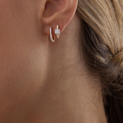 0.33 TCW Round Moissanite Diamond Huggie Earrings