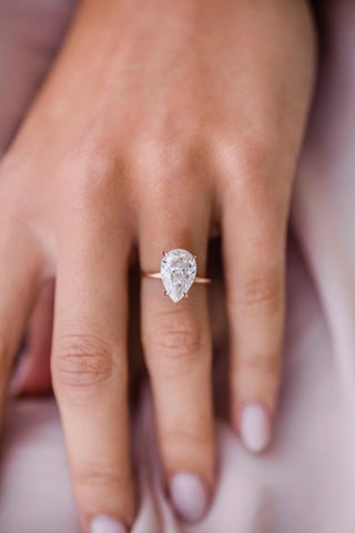 3.20 CT Pear Solitaire Moissanite Engagement Ring - farrellouise