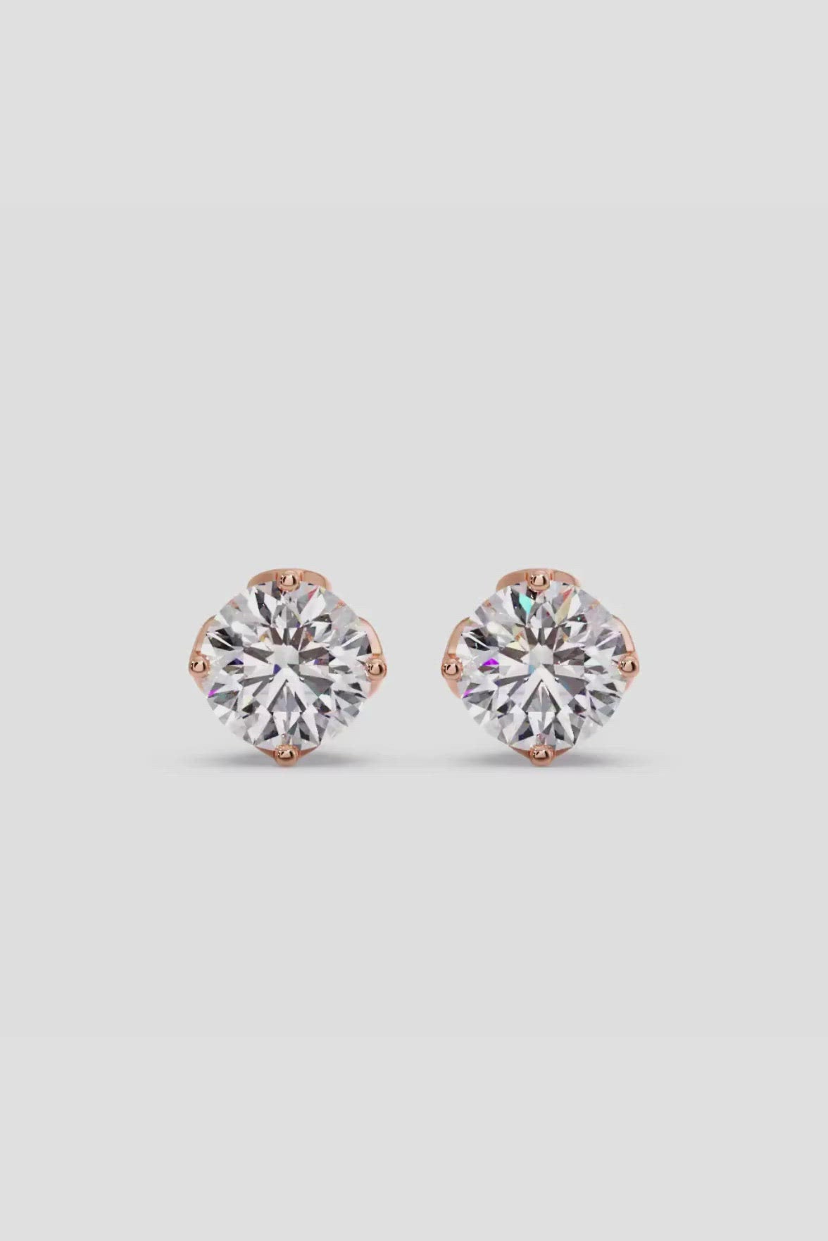 1.0 TCW Round Cut Moissanite Solitaire Stud Earrings - farrellouise