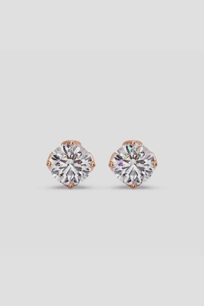1.0 TCW Round Cut Moissanite Solitaire Stud Earrings - farrellouise