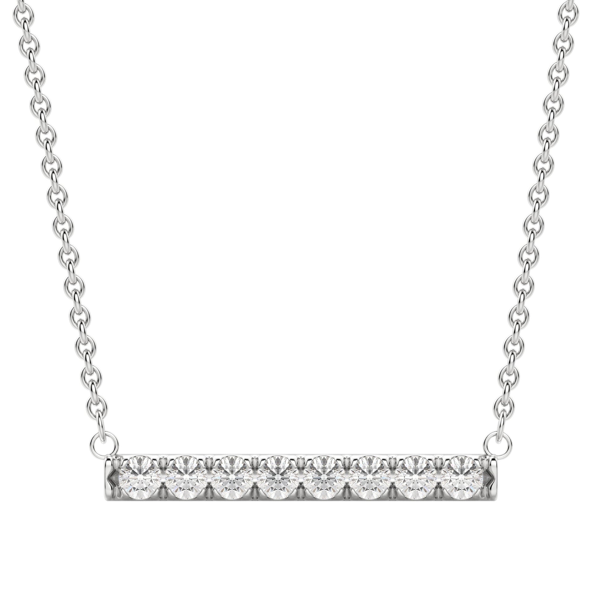 0.24 CT Round Cut Bar Necklace Moissanite Diamond Necklace - farrellouise