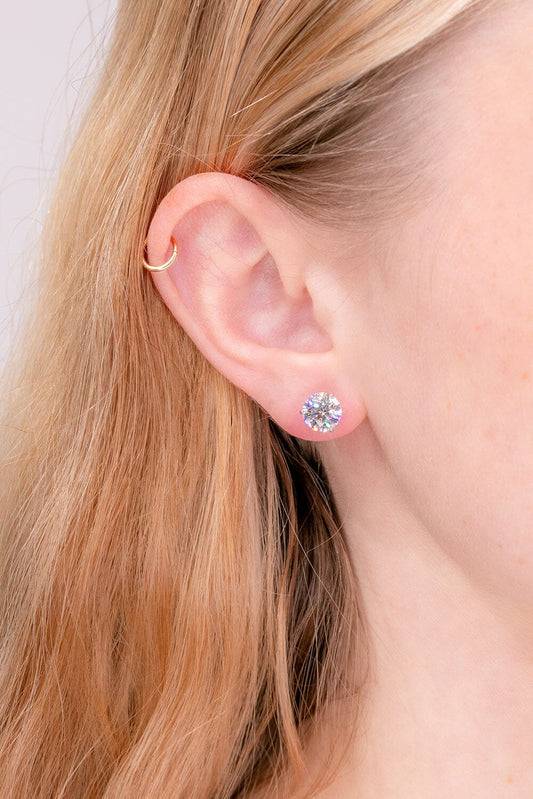 3.0 TCW Round Moissanite Solitaire Stud Earrings - farrellouise