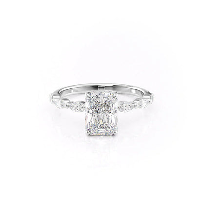 2.50 CT Radiant Moissanite Hidden Halo Engagement Ring With Pave Setting - farrellouise