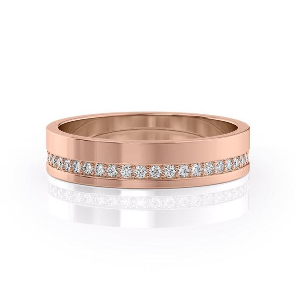 Round Stone High Polish Finish Men's Wedding Band - farrellouise