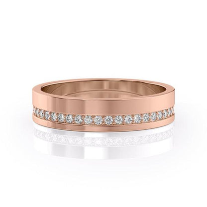 Round Stone High Polish Finish Men's Wedding Band - farrellouise