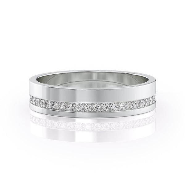 Round Stone High Polish Finish Men's Wedding Band - farrellouise