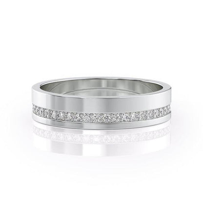 Round Stone High Polish Finish Men's Wedding Band - farrellouise