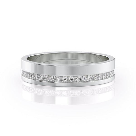 Round Stone High Polish Finish Men's Wedding Band - farrellouise