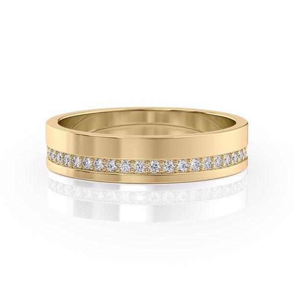 Round Stone High Polish Finish Men's Wedding Band - farrellouise