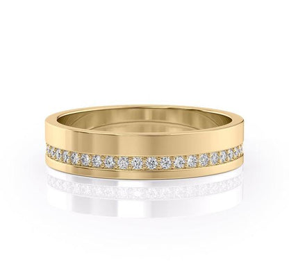 Round Stone High Polish Finish Men's Wedding Band - farrellouise