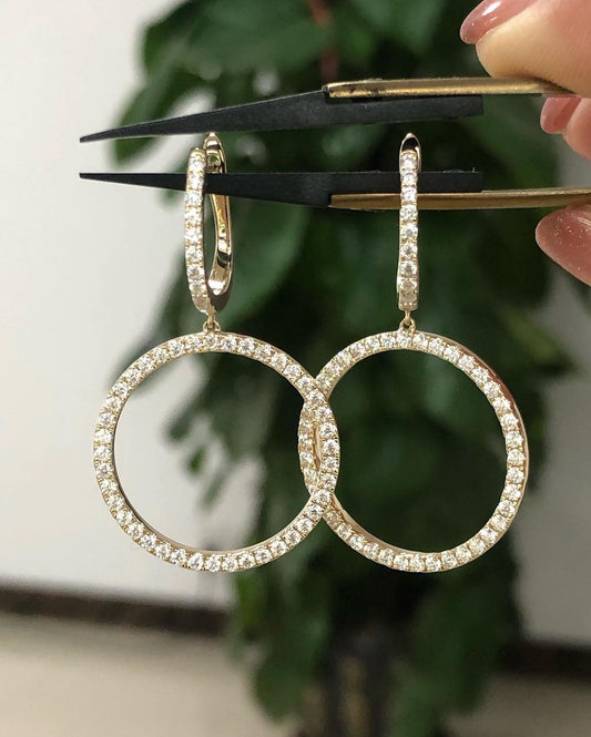 0.66 TCW Round Cut Moissanite Hoop Earrings - farrellouise