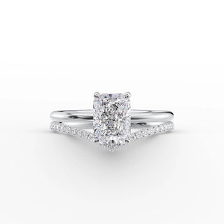 2.0 CT Radiant Moissanite Hidden Halo Engagement Ring - farrellouise