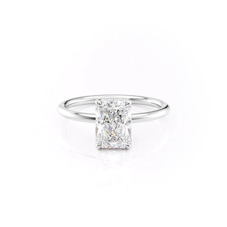 2.0 CT Radiant Moissanite Hidden Halo Engagement Ring - farrellouise