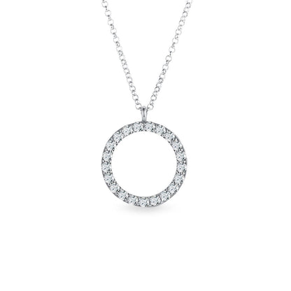 0.30 TCW Round Moissanite Diamond Circle Pendent Necklace - farrellouise