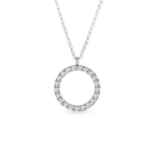 0.30 TCW Round Moissanite Diamond Circle Pendent Necklace - farrellouise