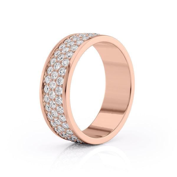 Round Shaped Stones Classic Men's Wedding Band - farrellouise