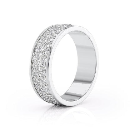 Round Shaped Stones Classic Men's Wedding Band - farrellouise