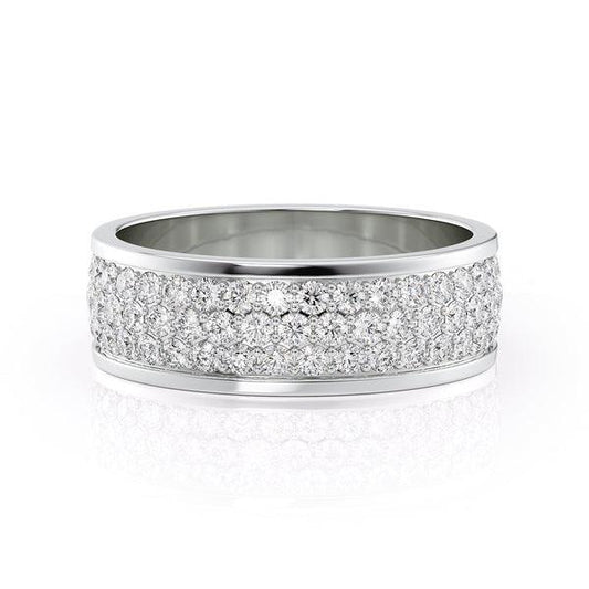 Round Shaped Stones Classic Men's Wedding Band - farrellouise