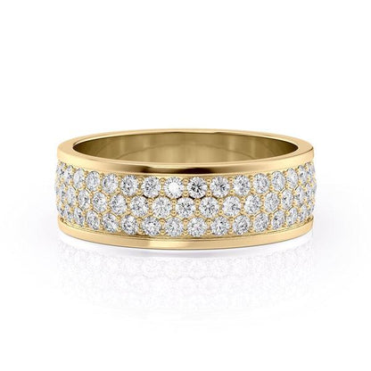 Round Shaped Stones Classic Men's Wedding Band - farrellouise