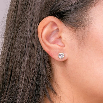 3.45 TCW Round Moissanite Solitaire Stud Earrings - farrellouise
