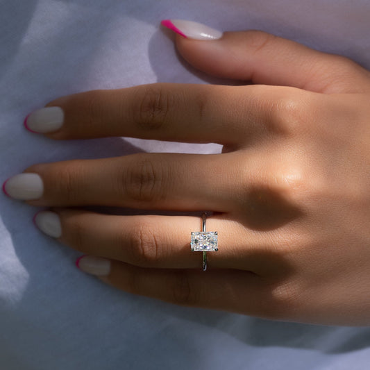 2.0 CT Radiant Moissanite Solitaire Engagement Ring - farrellouise