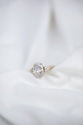 4.0 CT Oval Cluster Moissanite Engagement Ring - farrellouise