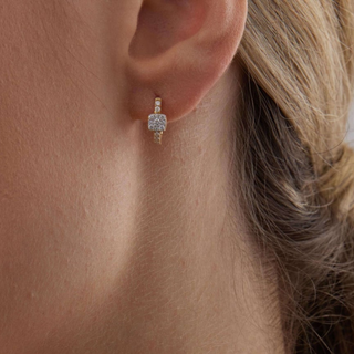 0.33 TCW Round Moissanite Diamond Huggie Earrings