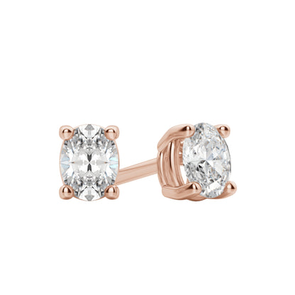 0.50 TCW-1.0 TCW Oval Cut Moissanite Solitaire Stud Earrings - farrellouise