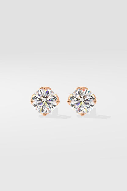 1.0 TCW Round Cut Moissanite Solitaire Stud Earrings - farrellouise