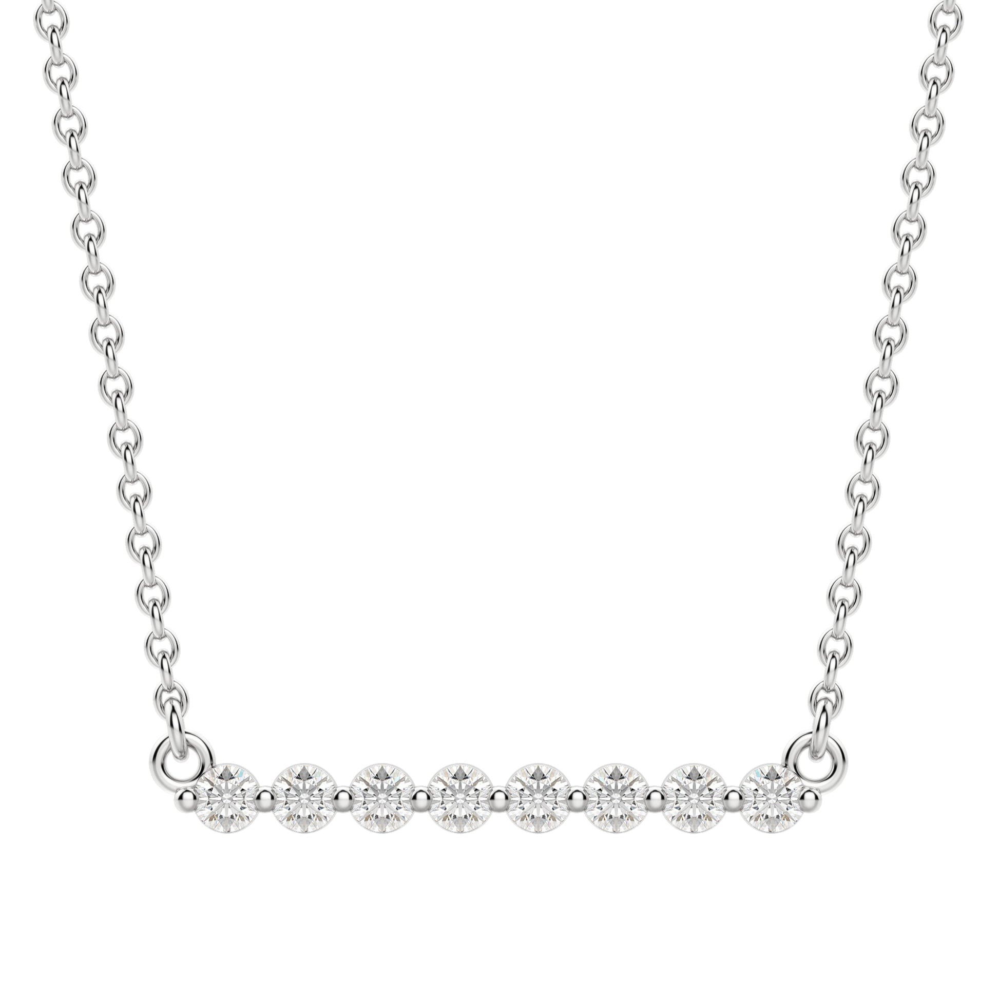 0.24 CT Round Moissanite Diamond Bar Style Necklace - farrellouise