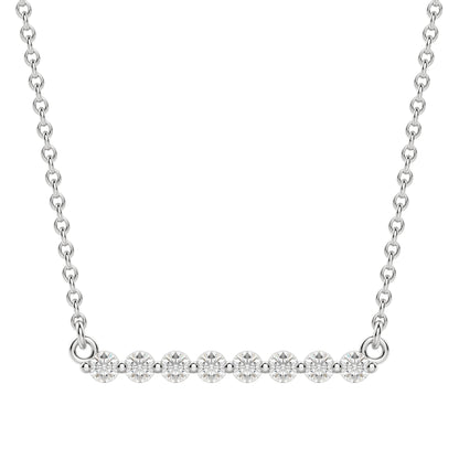 0.24 CT Round Moissanite Diamond Bar Style Necklace - farrellouise