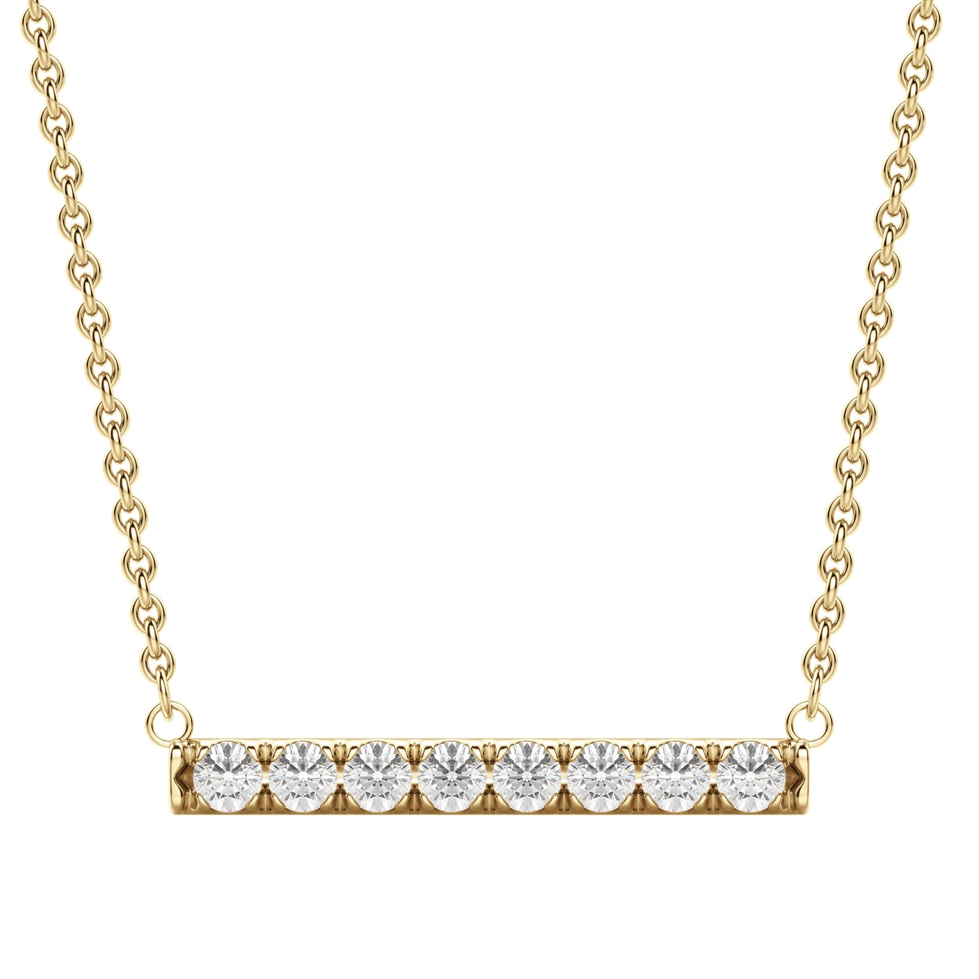 0.24 CT Round Cut Bar Necklace Moissanite Diamond Necklace - farrellouise