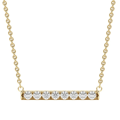 0.24 CT Round Cut Bar Necklace Moissanite Diamond Necklace - farrellouise
