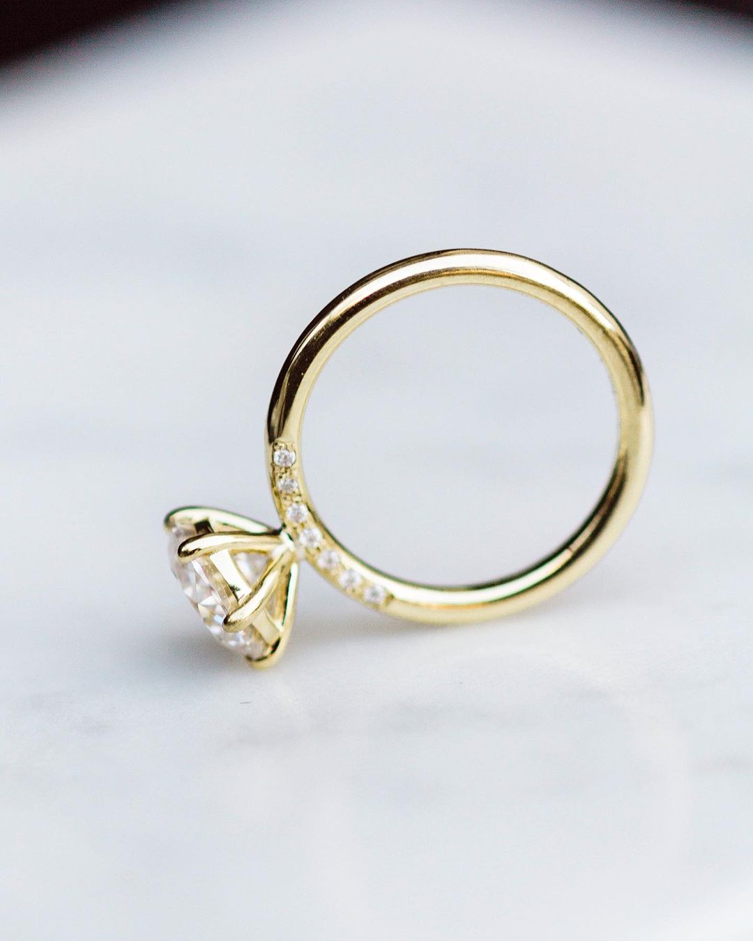 2.10 CT Rose Round Solitaire Moissanite Engagement Ring - farrellouise