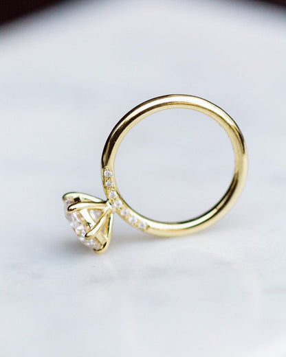2.10 CT Rose Round Solitaire Moissanite Engagement Ring - farrellouise