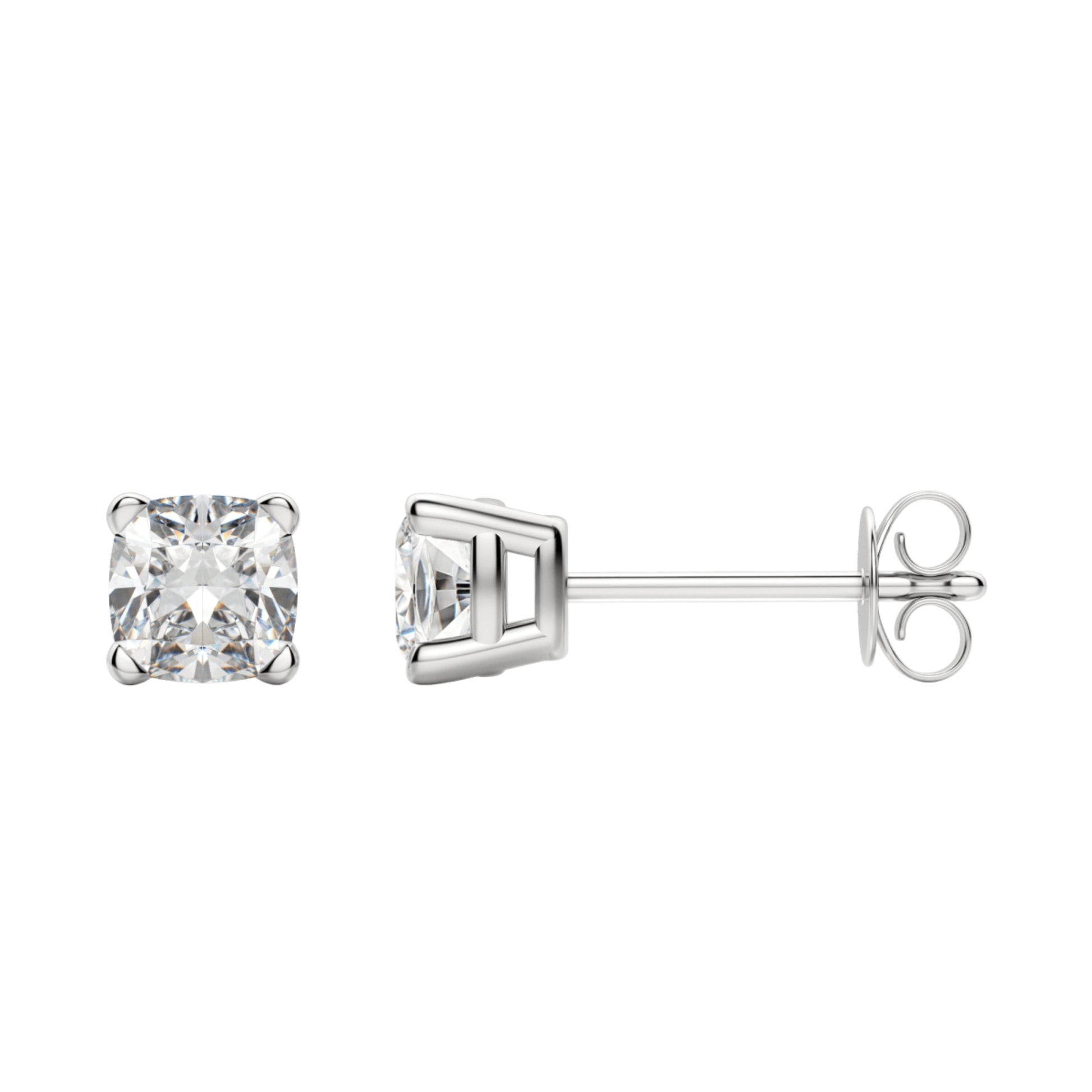 0.50 TCW-1.0 TCW Cushion Cut Moissanite Solitaire Stud Earrings - farrellouise