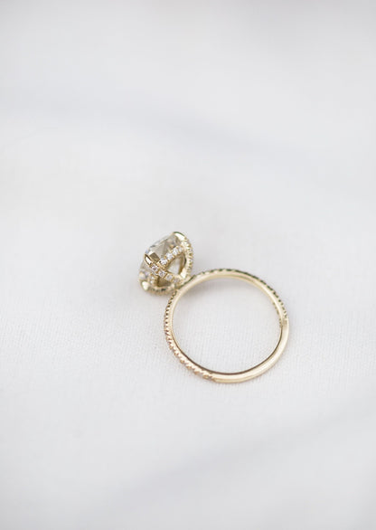 2.77 CT Cushion Solitaire Pave Moissanite Engagement Ring - farrellouise