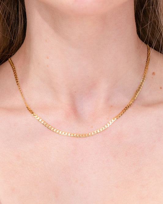 Claasic Plain Gold Curb Chain - farrellouise