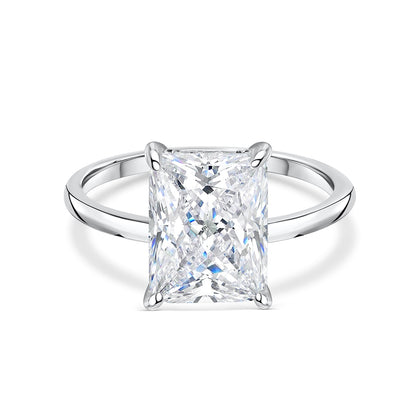 3.0 CT Radiant Moissanite Hidden Halo Engagement Ring - farrellouise