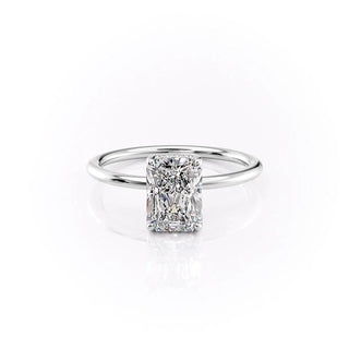 1.50 CT Radiant Moissanite Hidden Halo Engagement Ring - farrellouise