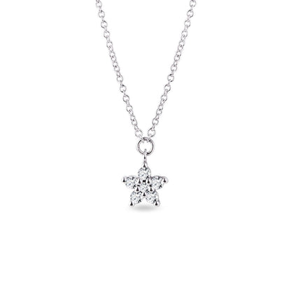 0.10 TCW Round Moissanite Diamond Star Pendent Necklace - farrellouise