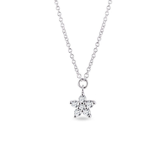 0.10 TCW Round Moissanite Diamond Star Pendent Necklace - farrellouise