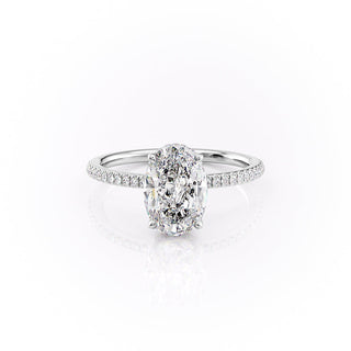 2.0 CT Oval Moissanite Pave Setting Engagement Ring - farrellouise