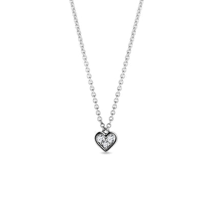 0.60 TCW Round Moissanite Diamond Heart Shaped Pendent Necklace - farrellouise