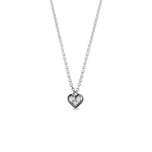 0.60 TCW Round Moissanite Diamond Heart Shaped Pendent Necklace - farrellouise