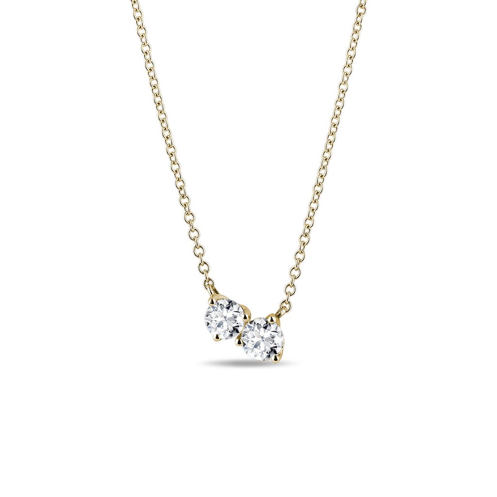 0.35 TCW Round Moissanite Diamond Two Stones Pendent Necklace - farrellouise
