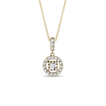 0.34 TCW Round Moissanite Diamond Halo Pendent Necklace - farrellouise